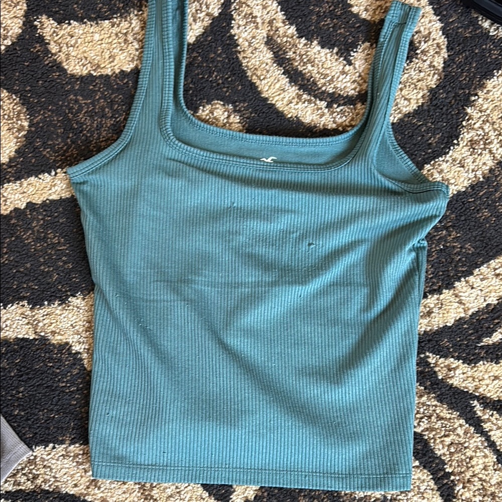 Teal Ribbed Tank Top